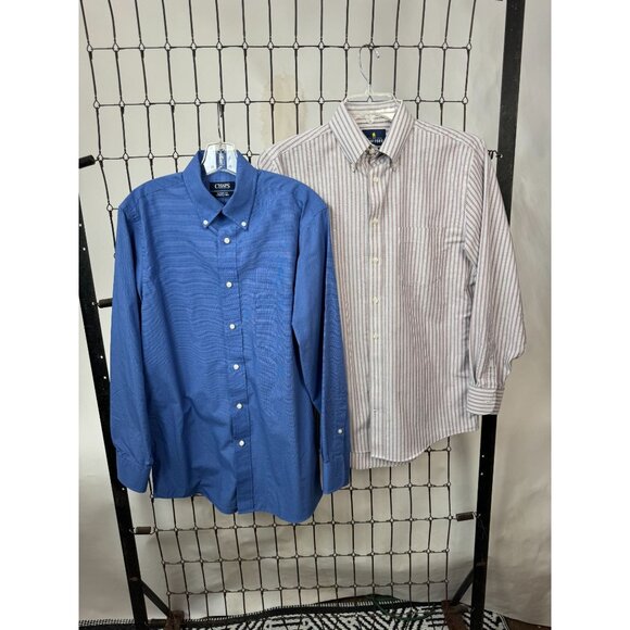 Two Chaps and Stafford Mens Classic Fit Wrinkle-Free Broadcloth Dress Shirts 15 - Picture 12 of 16